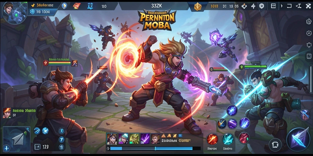 Screenshot menunjukkan aksi seru dalam pertempuran 33ZK.