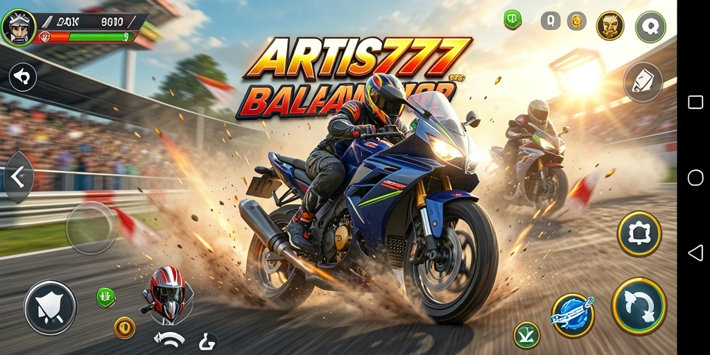 Tampilan seru gameplay balapan motor di ARTIS777.