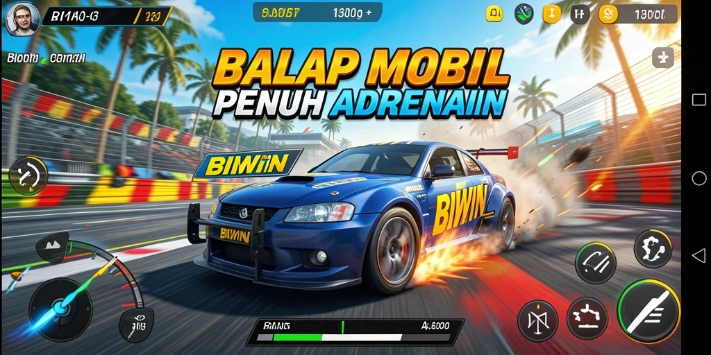 Tampilan gameplay Racing di BIWIN yang mendebarkan dan kompetitif.