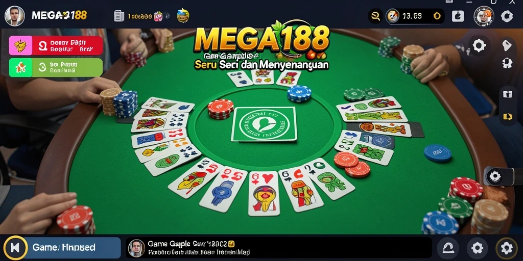 Screenshot gameplay MEGA188 menampilkan pemain dalam aksi bermain Gaple.
