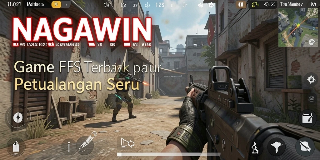 Gameplay seru di NAGAWIN dengan aksi tembak-menembak intens.